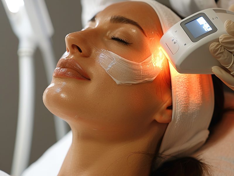 woman-is-getting-her-face-painted-with-electric-razor
